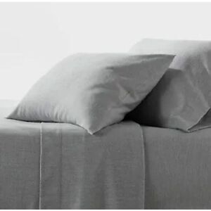 Threshold Full size Flannel Sheet Set Gray Solid